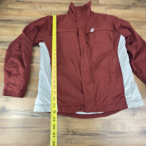 Timberland Snap Zip Up Fleece Lined Jacket Mens S/P Red Long Sleeve Nylon - Picture 3 of 8